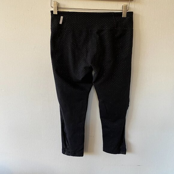 Zella Leggings Womens Small Cropped Black Dotted Activewear Athletic Capri Pants - Picture 5 of 5